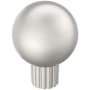 Amerock Cowrie 1-1/8 Inch Fluted Round Cabinet Knob Satin Nickel