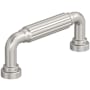 Amerock Cowrie 3 Inch Center to Center Fluted Handle Cabinet Pull Satin Nickel