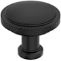 Amerock Faraday 1-1/4 Inch Knurled Mushroom Cabinet Knob Matte Black
