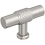 Amerock Faraday 5/8 Inch Knurled Bar Cabinet Knob Satin Nickel