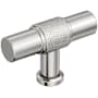 Amerock Faraday 5/8 Inch Knurled Bar Cabinet Knob Polished Nickel