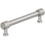 Amerock Faraday 5-1/16 Inch Center to Center Knurled Bar Cabinet Pull Satin Nickel