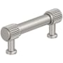 Amerock Farewind 3 Inch Center to Center Fluted Bar Cabinet Pull Satin Nickel