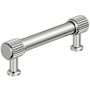 Amerock Farewind 3-3/4 Inch Center to Center Fluted Bar Cabinet Pull Polished Nickel