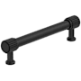 Amerock Farewind 5-1/16 Inch Center to Center Fluted Bar Cabinet Pull Matte Black