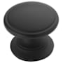 Amerock Ravino 1-1/4 Inch Mushroom Cabinet Knob Matte Black