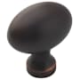 Amerock Everyday Heritage 1-3/8 Inch Long Oval Cabinet Knob - Package of 25 Oil Rubbed Bronze