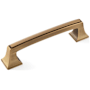 Amerock Mulholland 3-3/4 Inch Center to Center Handle Cabinet Pull Gilded Bronze