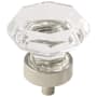 Amerock Traditional Classics 1-5/16 Inch Geometric Cabinet Knob Clear Glass / Polished Nickel