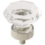 Amerock Traditional Classics 1-5/16 Inch Geometric Cabinet Knob Clear Glass / Polished Nickel
