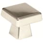 Amerock Blackrock 1-1/2 Inch Square Cabinet Knob Polished Nickel