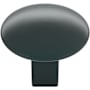 Amerock Riva 1-1/4 Inch Oval Cabinet Knob Matte Black