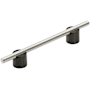 Amerock Transcendent 5-1/16 Inch Center to Center Bar Cabinet Pull Matte Black / Polished Nickel