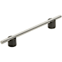 Amerock Transcendent 6-5/16 Inch Center to Center Bar Cabinet Pull Matte Black / Polished Nickel