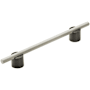 Amerock Transcendent 6-5/16 Inch Center to Center Bar Cabinet Pull Matte Black / Silver Champagne