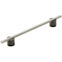 Amerock Transcendent 7-9/16 Inch Center to Center Bar Cabinet Pull Matte Black / Silver Champagne