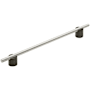 Amerock Transcendent 10-1/16 Inch Center to Center Bar Cabinet Pull Matte Black / Polished Nickel