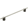 Amerock Transcendent 10-1/16 Inch Center to Center Bar Cabinet Pull Matte Black / Silver Champagne