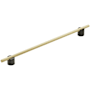 Amerock Transcendent 12-5/8 Inch Center to Center Bar Cabinet Pull Matte Black / Matte Gold