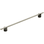 Amerock Transcendent 12-5/8 Inch Center to Center Bar Cabinet Pull Matte Black / Silver Champagne