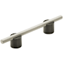Amerock Transcendent 3-3/4 Inch Center to Center Bar Cabinet Pull Matte Black / Silver Champagne