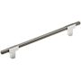 Amerock Urbanite 7-9/16 Inch Center to Center Bar Cabinet Pull Polished Chrome / Black Chrome