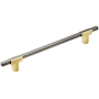 Amerock Urbanite 7-9/16 Inch Center to Center Bar Cabinet Pull Brushed Gold / Black Chrome