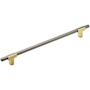 Amerock Urbanite 10-1/16 Inch Center to Center Bar Cabinet Pull Brushed Gold / Black Chrome