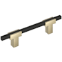 Amerock Urbanite 3-3/4 Inch Center to Center Bar Cabinet Pull Golden Champagne / Matte Black