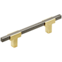 Amerock Urbanite 3-3/4 Inch Center to Center Bar Cabinet Pull Brushed Gold / Black Chrome