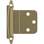 Amerock Functional Hardware 3/8 Inch Inset Surface Mount Cabinet Door Hinge with 105 Degree Opening Angle - Pair Golden Champagne