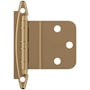 Amerock Functional Hardware 3/8 Inch Inset Surface Mount Cabinet Door Hinge with 105 Degree Opening Angle - Pair Champagne Bronze