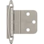 Amerock Functional Hardware 3/8 Inch Inset Surface Mount Cabinet Door Hinge with 105 Degree Opening Angle - Pair Satin Nickel