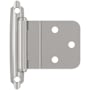 Amerock Functional Hardware 3/8 Inch Inset Surface Mount Cabinet Door Hinge with 105 Degree Opening Angle and Self Close Function - Pair Polished Chrome