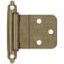 Amerock Functional Hardware 3/8 Inch Inset Surface Mount Cabinet Door Hinge with 105 Degree Opening Angle and Self Close Function - Pair Burnished Brass