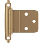 Amerock Functional Hardware 3/8 Inch Inset Surface Mount Cabinet Door Hinge with 105 Degree Opening Angle and Self Close Function - Pair Champagne Bronze