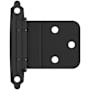 Amerock Functional Hardware 3/8 Inch Inset Surface Mount Cabinet Door Hinge with 105 Degree Opening Angle and Self Close Function - Pair Matte Black