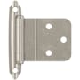 Amerock Functional Hardware 3/8 Inch Inset Surface Mount Cabinet Door Hinge with 105 Degree Opening Angle and Self Close Function - Pair Sterling Nickel