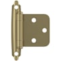 Amerock Functional Hardware Variable Overlay Surface Mount Cabinet Door Hinge with 105 Degree Opening Angle and Self Close Function - Pair Golden Champagne