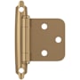 Amerock Functional Hardware Variable Overlay Surface Mount Cabinet Door Hinge with 105 Degree Opening Angle and Self Close Function - Pair Champagne Bronze