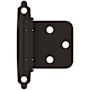 Amerock Functional Hardware Variable Overlay Surface Mount Cabinet Door Hinge with 105 Degree Opening Angle and Self Close Function - Pair Oil Rubbed Bronze
