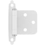 Amerock Functional Hardware Variable Overlay Surface Mount Cabinet Door Hinge with 105 Degree Opening Angle and Self Close Function - Pair White