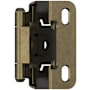 Amerock Functional Hardware 1/2 Inch Overlay Wrap Cabinet Door Hinge with 105 Degree Opening Angle and Self Close Function - Pair Burnished Brass