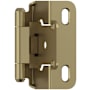 Amerock Functional Hardware 1/2 Inch Overlay Wrap Cabinet Door Hinge with 105 Degree Opening Angle and Self Close Function - Pair Golden Champagne