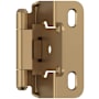 Amerock Functional Hardware 1/2 Inch Overlay Wrap Cabinet Door Hinge with 105 Degree Opening Angle and Self Close Function - Pair Champagne Bronze