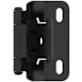 Amerock Functional Hardware 1/2 Inch Overlay Wrap Cabinet Door Hinge with 105 Degree Opening Angle and Self Close Function - Pair Matte Black