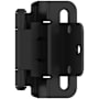 Amerock Functional Hardware 3/8 Inch Inset Wrap Cabinet Door Hinge with 105 Degree Opening Angle and Self Close Function - Pair Matte Black