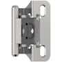 Amerock Functional Hardware 1/4 Inch Overlay Wrap Cabinet Door Hinge with 105 Degree Opening Angle and Self Close Function - Pair Polished Chrome