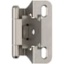Amerock Functional Hardware 1/4 Inch Overlay Wrap Cabinet Door Hinge with 105 Degree Opening Angle and Self Close Function - Pair Satin Nickel