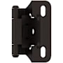 Amerock Functional Hardware 1/4 Inch Overlay Wrap Cabinet Door Hinge with 105 Degree Opening Angle and Self Close Function - Pair Oil Rubbed Bronze